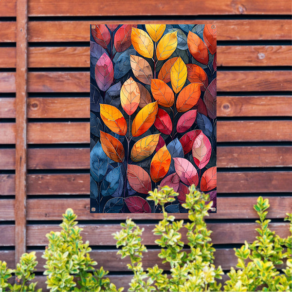 Kleurrijk Herfstbladeren in Abstract Stijl tuinposter