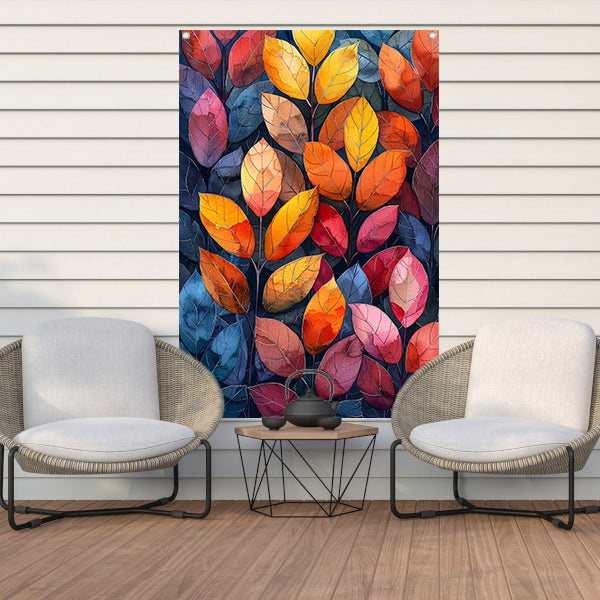 Kleurrijk Herfstbladeren in Abstract Stijl tuinposter