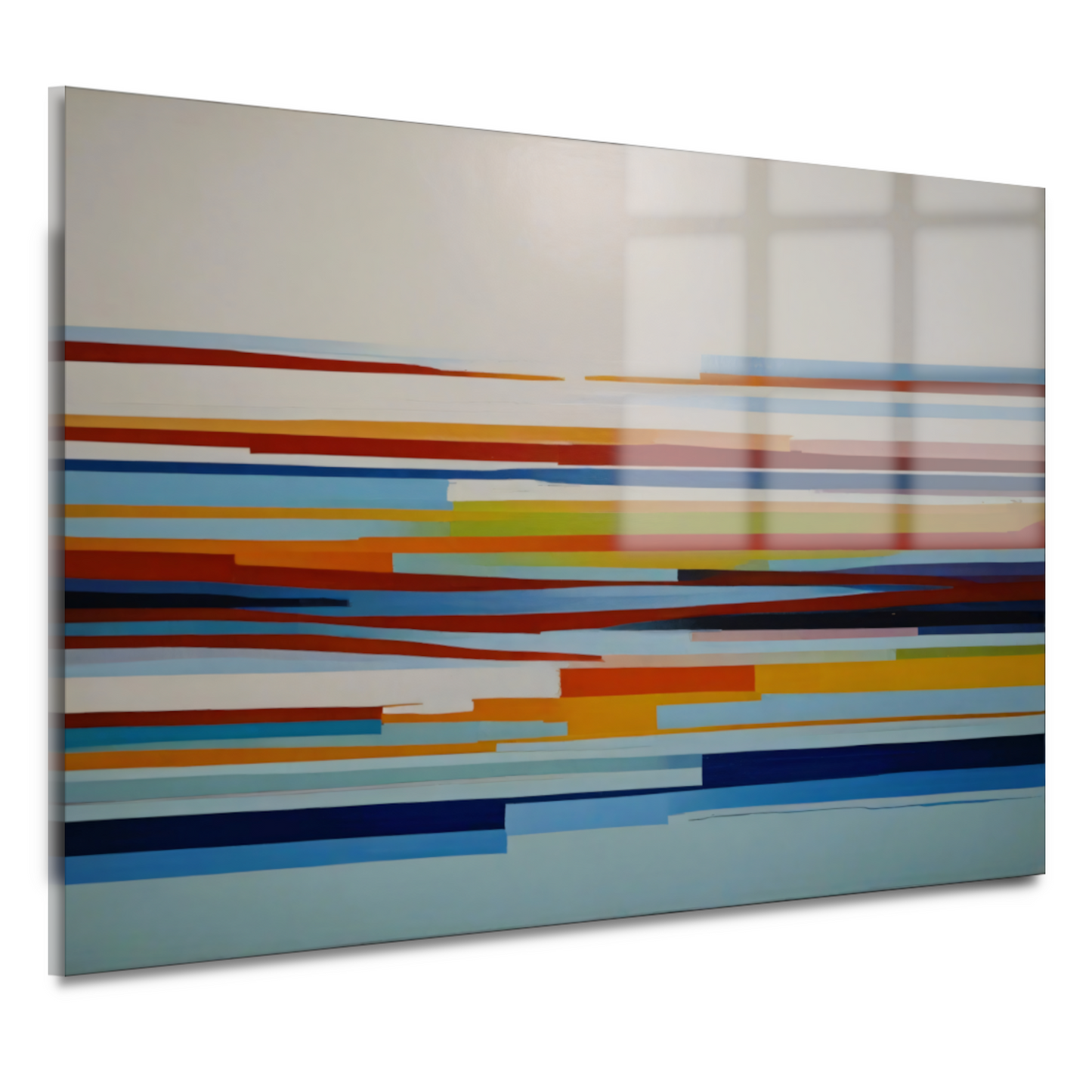 Abstract spel van lijnen en kleuren acrylglas