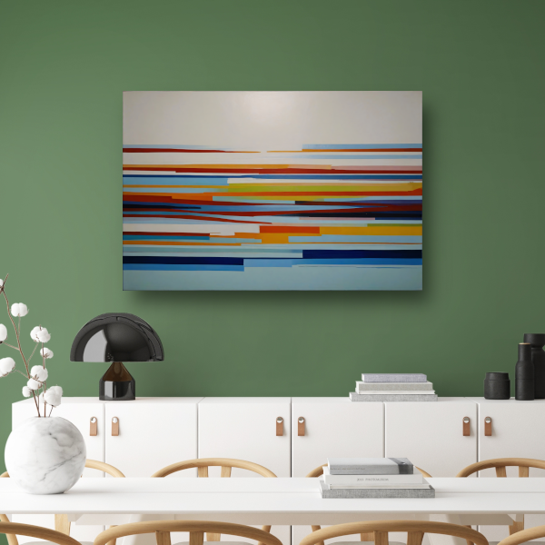 Abstract spel van lijnen en kleuren poster