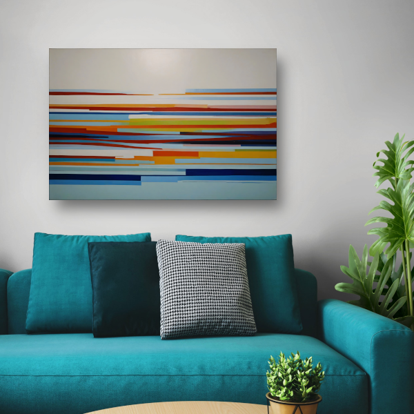 Abstract spel van lijnen en kleuren poster