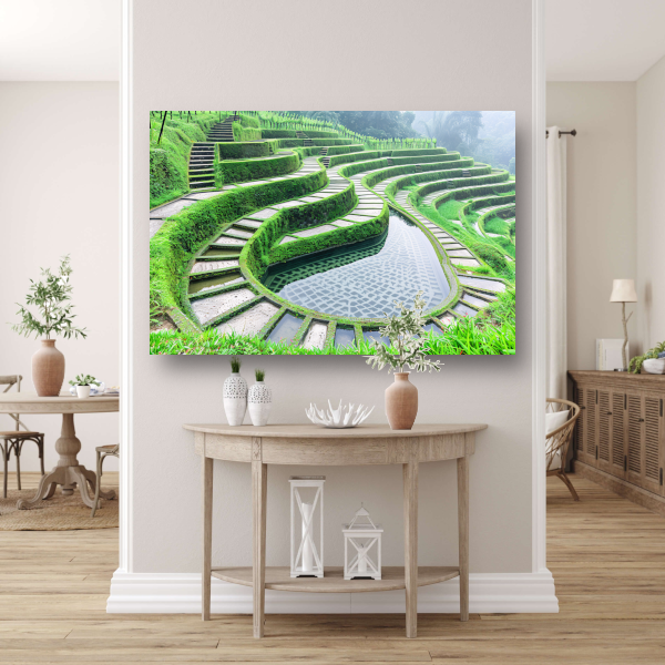 Symmetrische Trappen en Reflecterend Water canvas