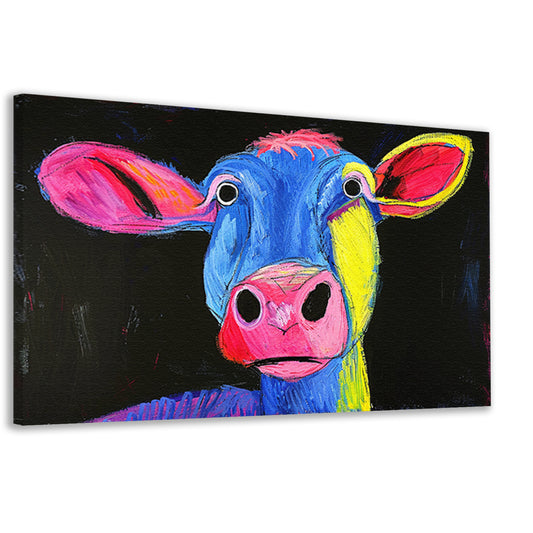 Kleurrijk abstract portret van een koe canvas