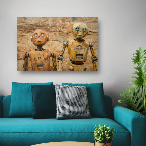 Robots Tegenover Oude Rotstekeningen poster