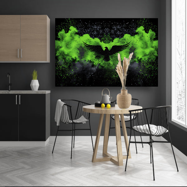 Abstract schilderij van adelaar in verfexplosie poster