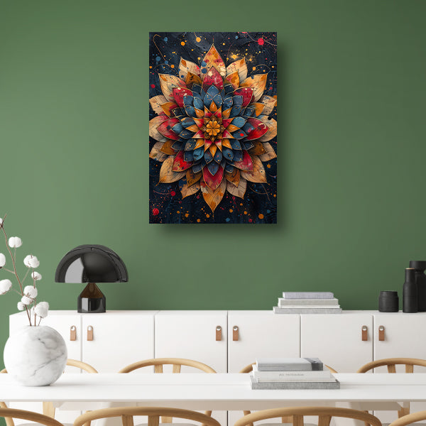 Abstract Bloem in Explosie van Kleuren canvas