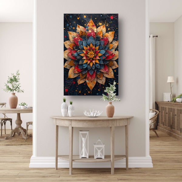 Abstract Bloem in Explosie van Kleuren canvas