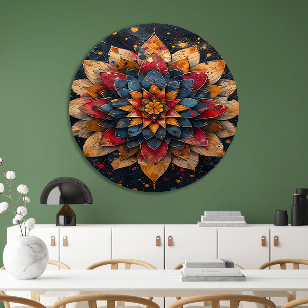 Abstract Bloem in Explosie van Kleuren forex muurcirkel