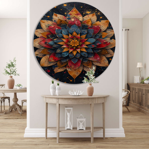 Abstract Bloem in Explosie van Kleuren forex muurcirkel