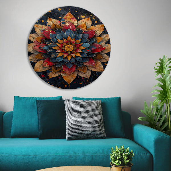 Abstract Bloem in Explosie van Kleuren forex muurcirkel