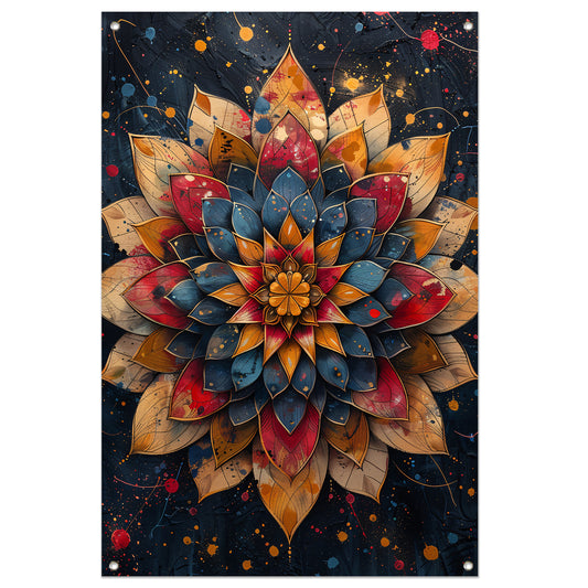 Abstract Bloem in Explosie van Kleuren tuinposter
