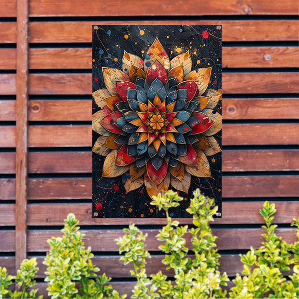 Abstract Bloem in Explosie van Kleuren tuinposter