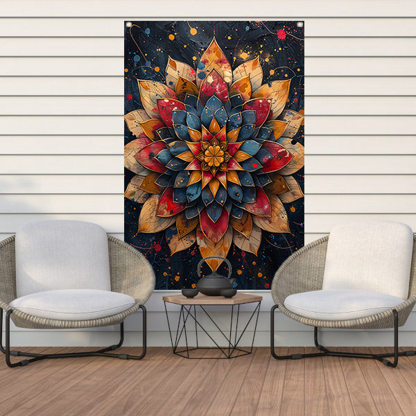 Abstract Bloem in Explosie van Kleuren tuinposter