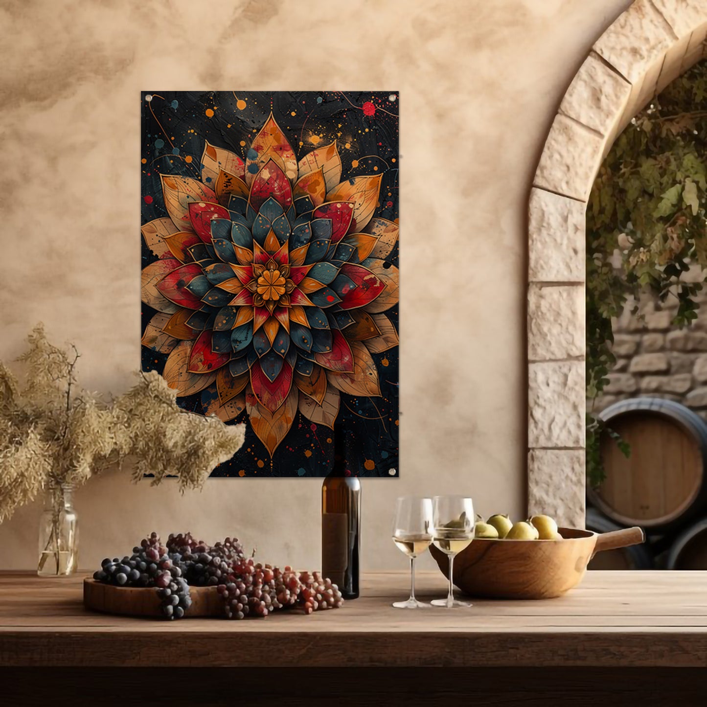 Abstract Bloem in Explosie van Kleuren tuinposter