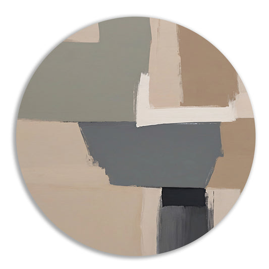 Abstracte Minimalistische Geometrische Monochrome Kunst aluminium muurcirkel