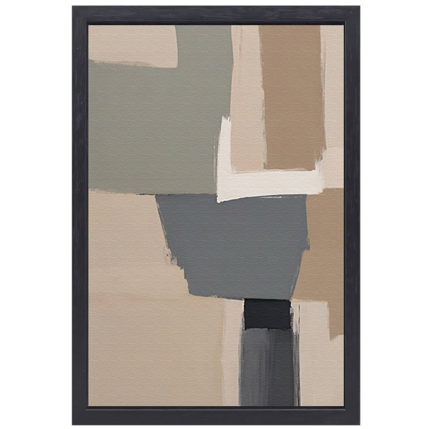 Abstracte Minimalistische Geometrische Monochrome Kunst canvas met baklijst