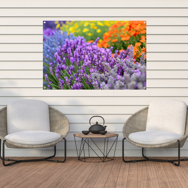 Impressionistische bloemenpracht tuinposter