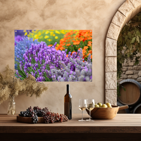 Impressionistische bloemenpracht tuinposter