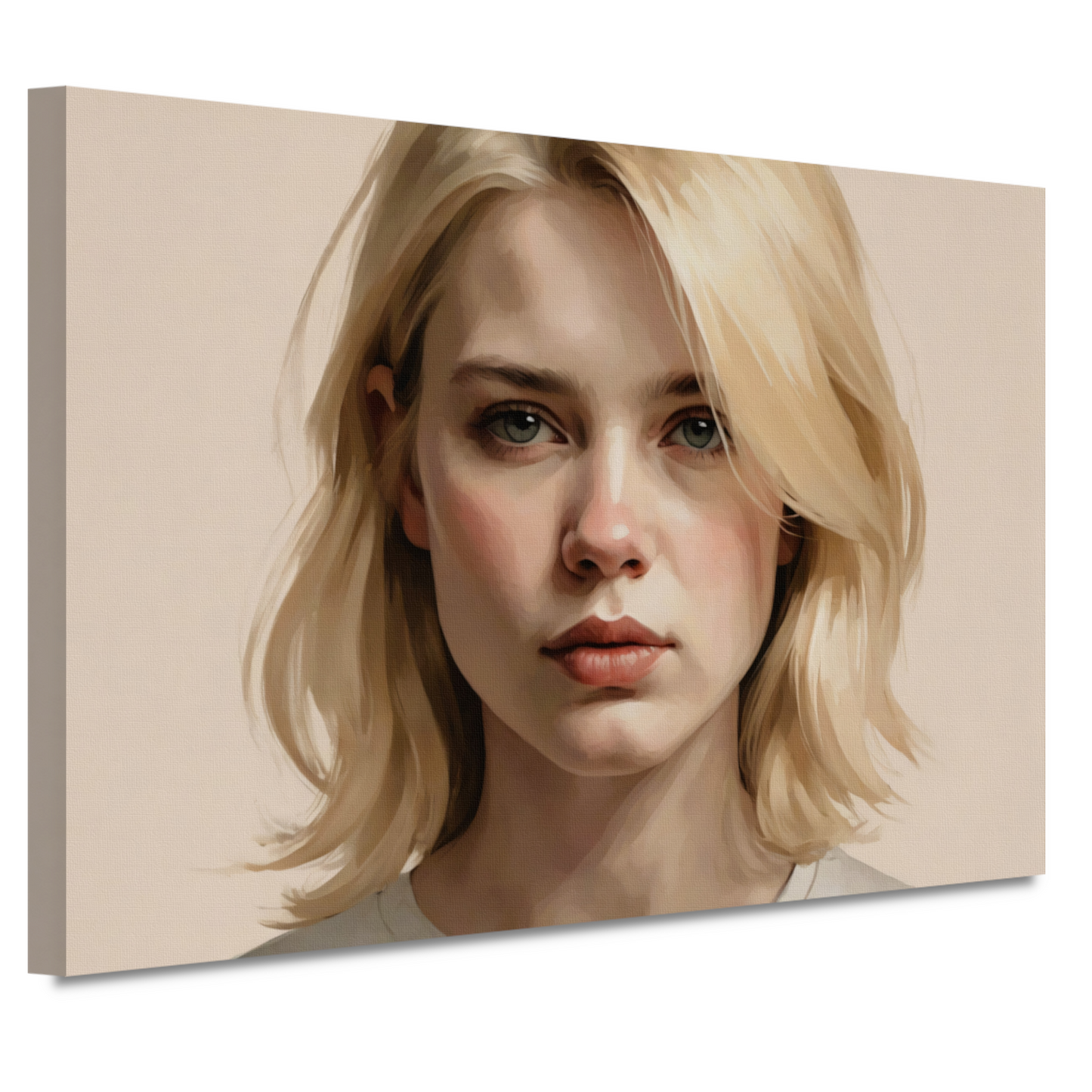 Jonge Vrouw in Gedachte - Moderne Kunst canvas