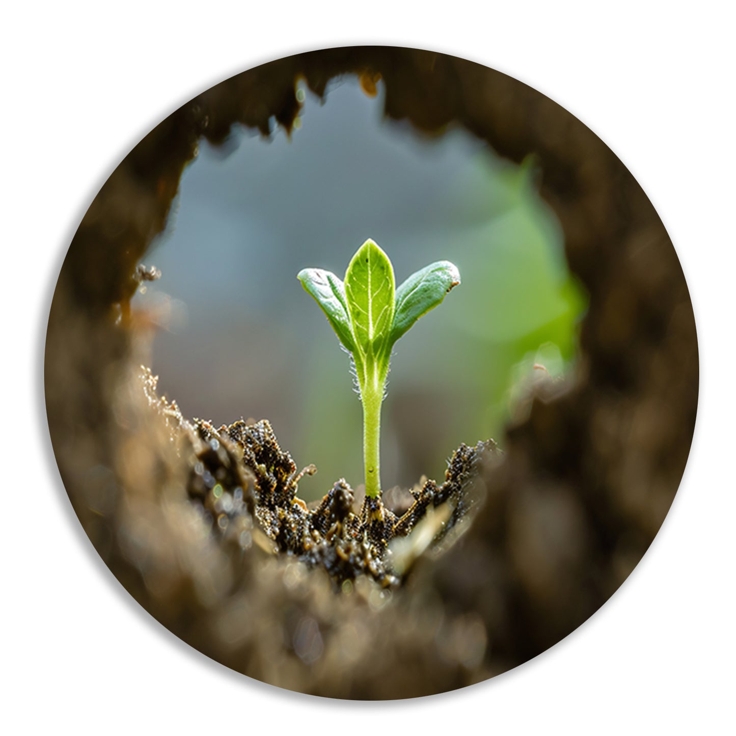 Jonge plant ontspringt uit aarde forex muurcirkel
