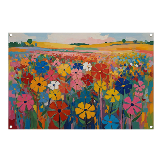 Dans van Kleur in een Bloeiend Veld tuinposter