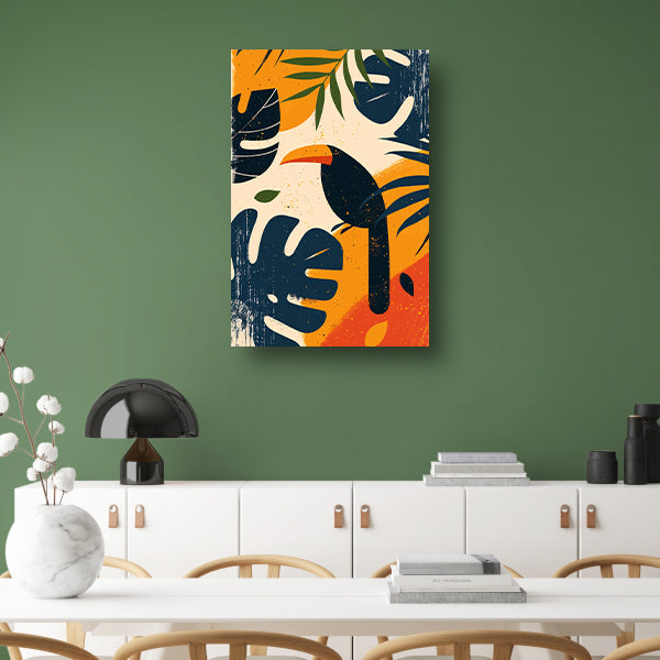 Modern Toucan in Tropisch Paradijs canvas