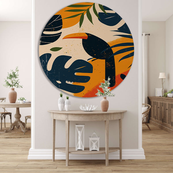 Modern Toucan in Tropisch Paradijs forex muurcirkel