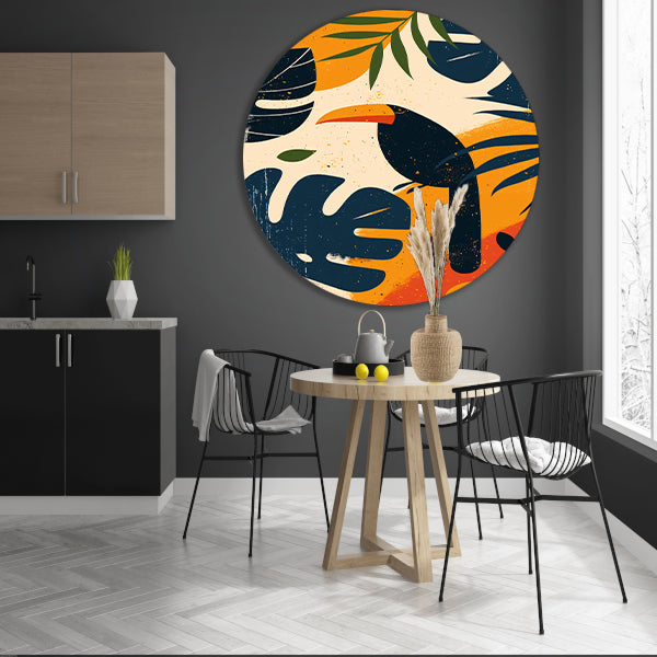 Modern Toucan in Tropisch Paradijs forex muurcirkel