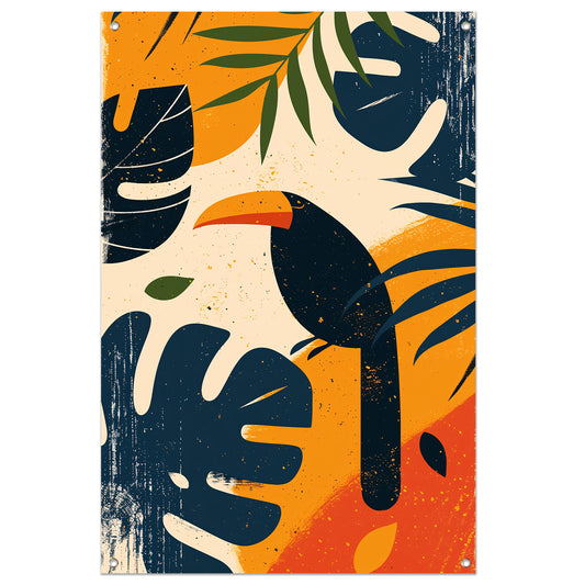 Modern Toucan in Tropisch Paradijs tuinposter