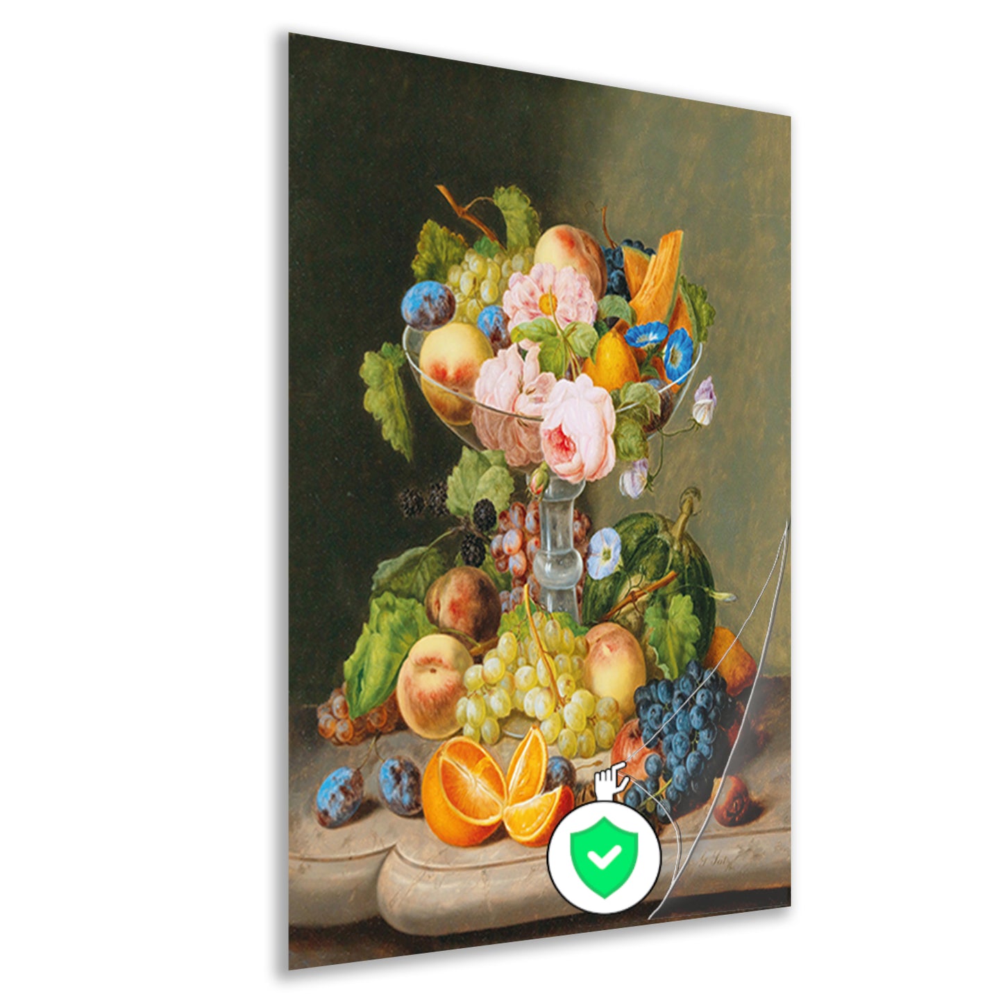 Groot stilleven met bloemen en fruit - Johann Georg Seitz poster