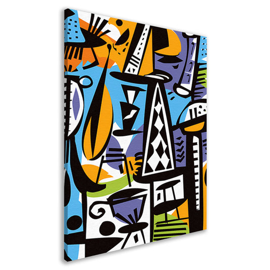 Abstracte Figuren en Vazen canvas