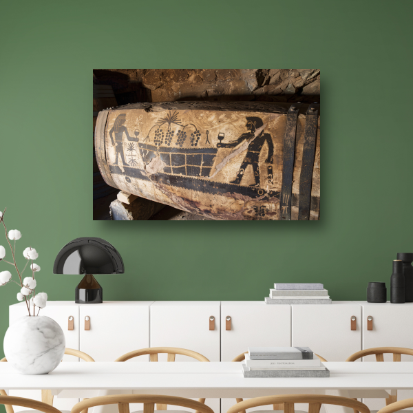 Blauwe stoel stilleven canvas