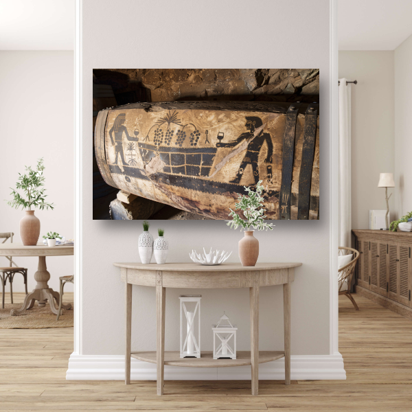 Blauwe stoel stilleven canvas