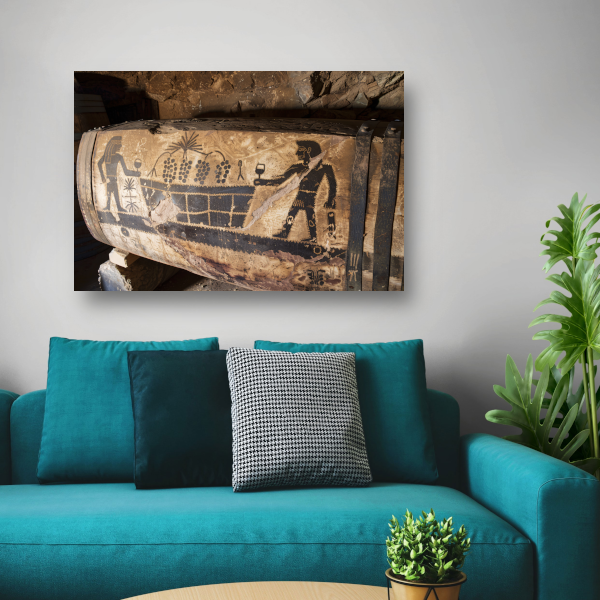 Blauwe stoel stilleven canvas