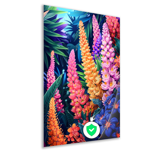 Levendige Art Nouveau bloemenpracht in kleur poster