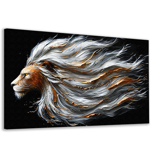 Majestueuze abstracte leeuw met dynamische manen canvas