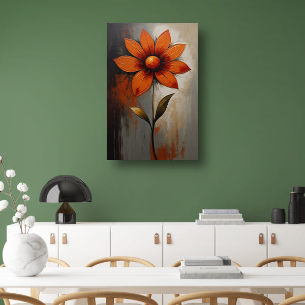Vibrant Red and Orange Impressionist Flower canvas