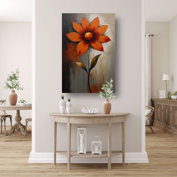 Vibrant Red and Orange Impressionist Flower canvas