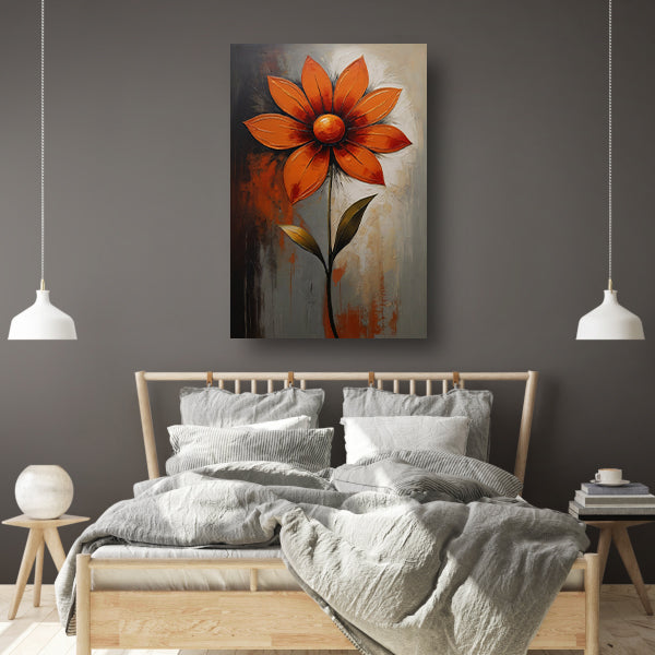 Vibrant Red and Orange Impressionist Flower canvas