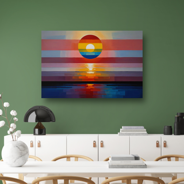Abstracte Zonsondergang in Levendige Kleuren acrylglas
