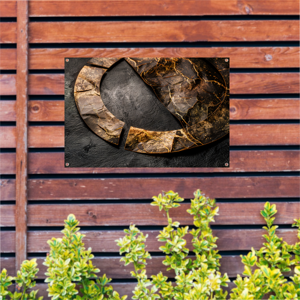 Gebroken cirkel verrijkt met goud tuinposter