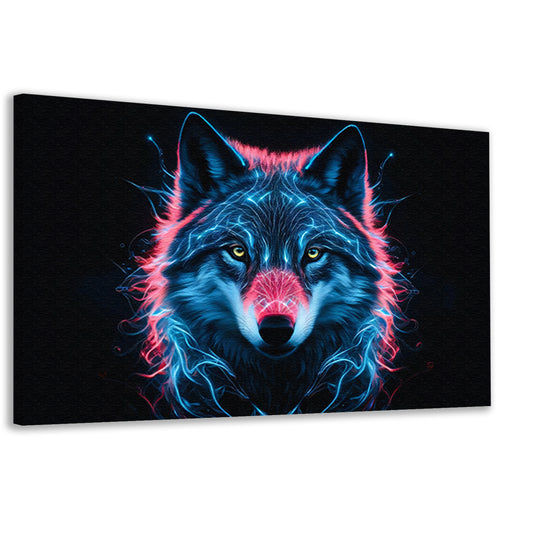 Bioluminescente wolf digitale kunst canvas