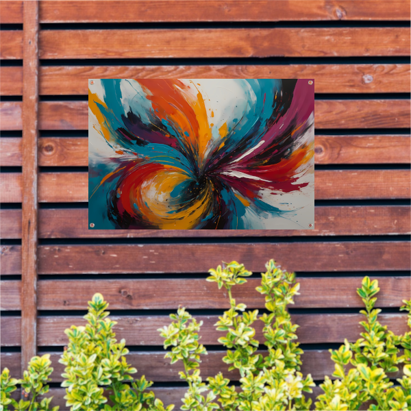 Dynamische Dans van Abstracte Kleuren tuinposter