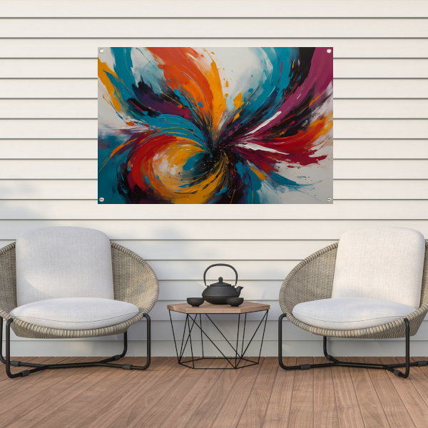 Dynamische Dans van Abstracte Kleuren tuinposter
