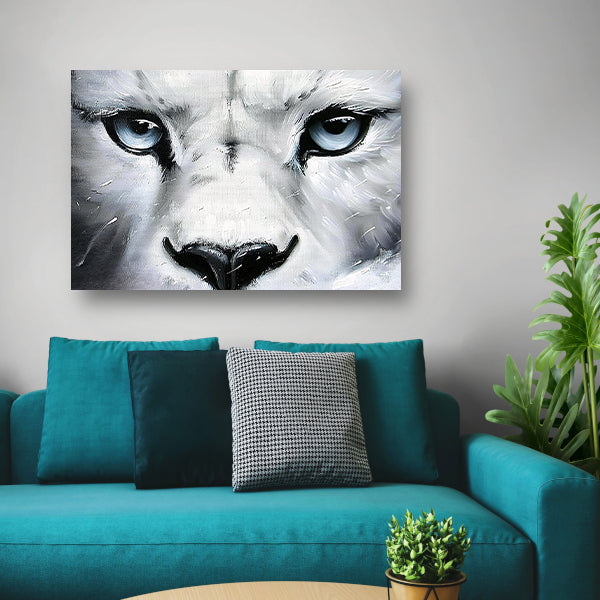 Realistische zwart-wit close-up van panterogen acrylglas