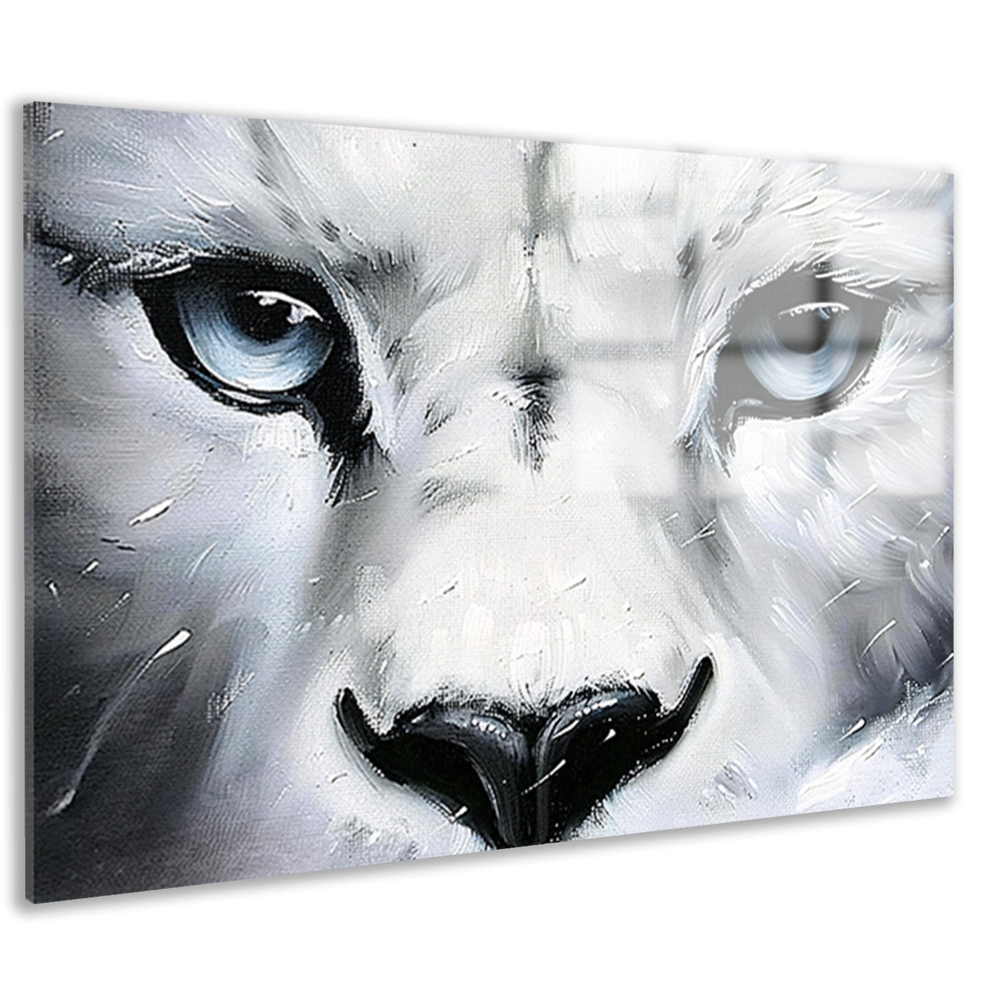 Realistische zwart-wit close-up van panterogen acrylglas
