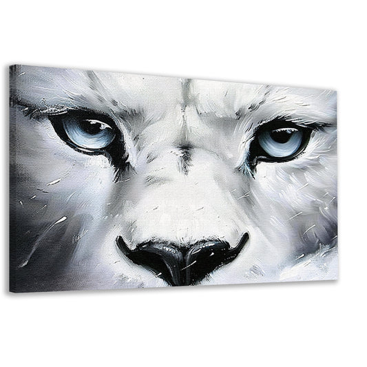 Realistische zwart-wit close-up van panterogen canvas