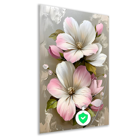 Moderne minimalistische bloemen in zachte pastelkleuren poster