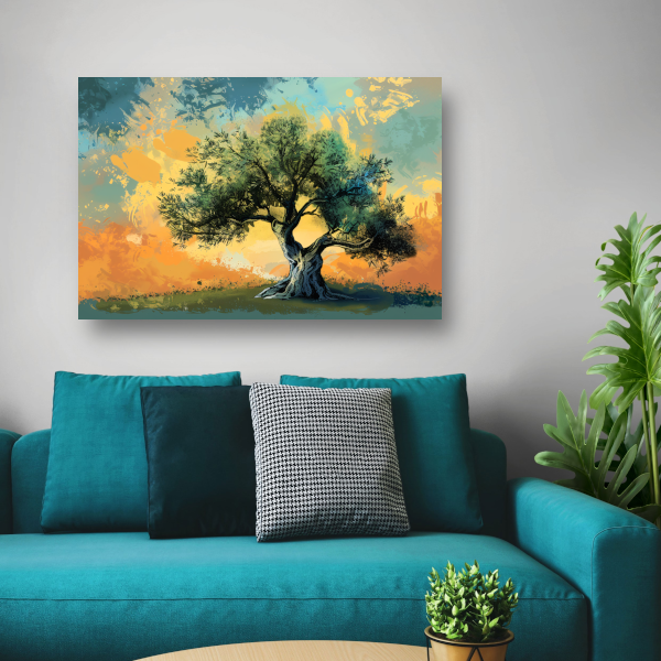 Olijfboom onder Provençaalse hemel canvas
