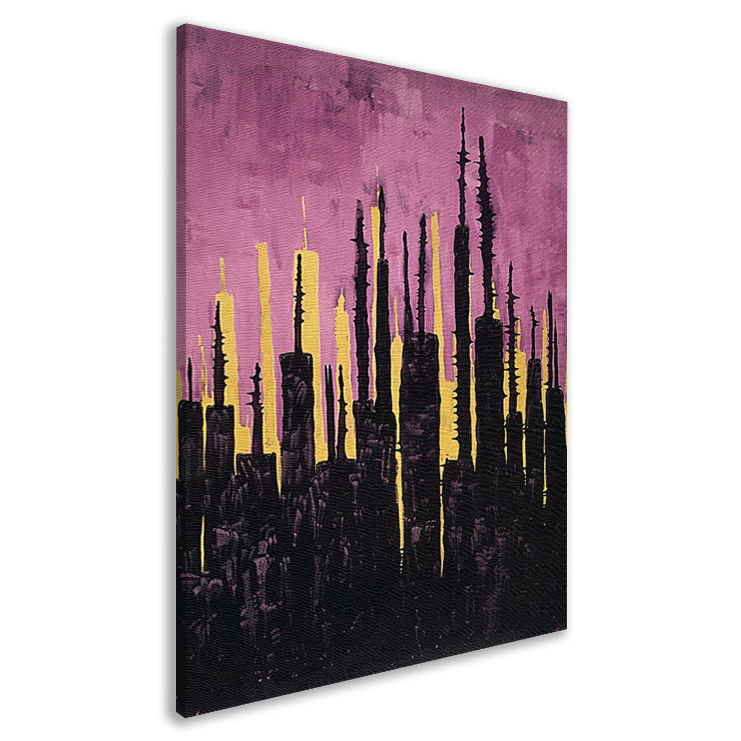 Abstracte stadsgezicht met levendige kleuren canvas